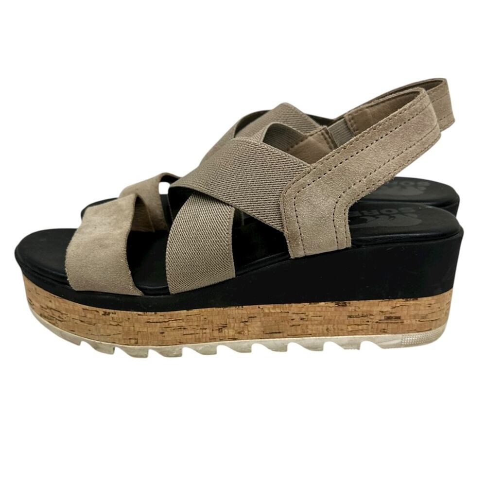 SOREL Cameron Platform Slingback Leather Sandals Size 6.5 - Picture 6 of 8